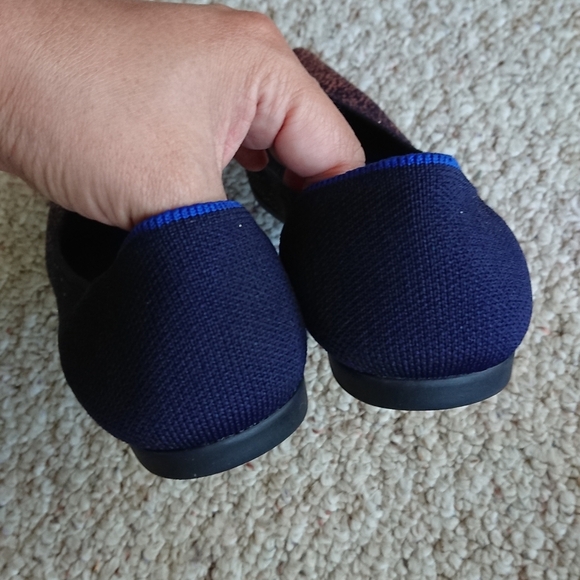 Rothy's The Point Midnight Metallic Blue and Pink Flats Size 9 - Picture 9 of 12